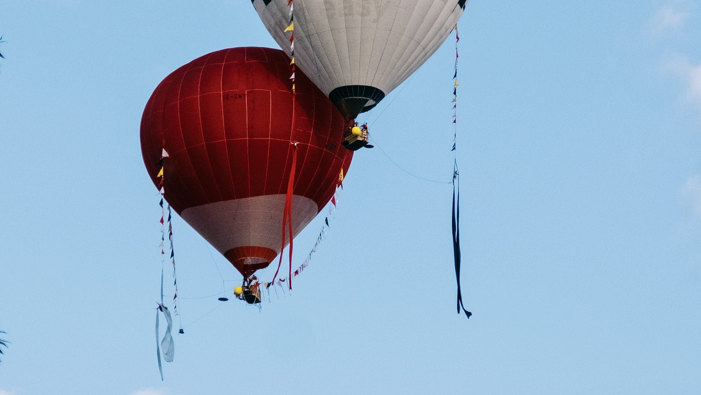 Två luftballonger i himlen från Bungy Sthm.