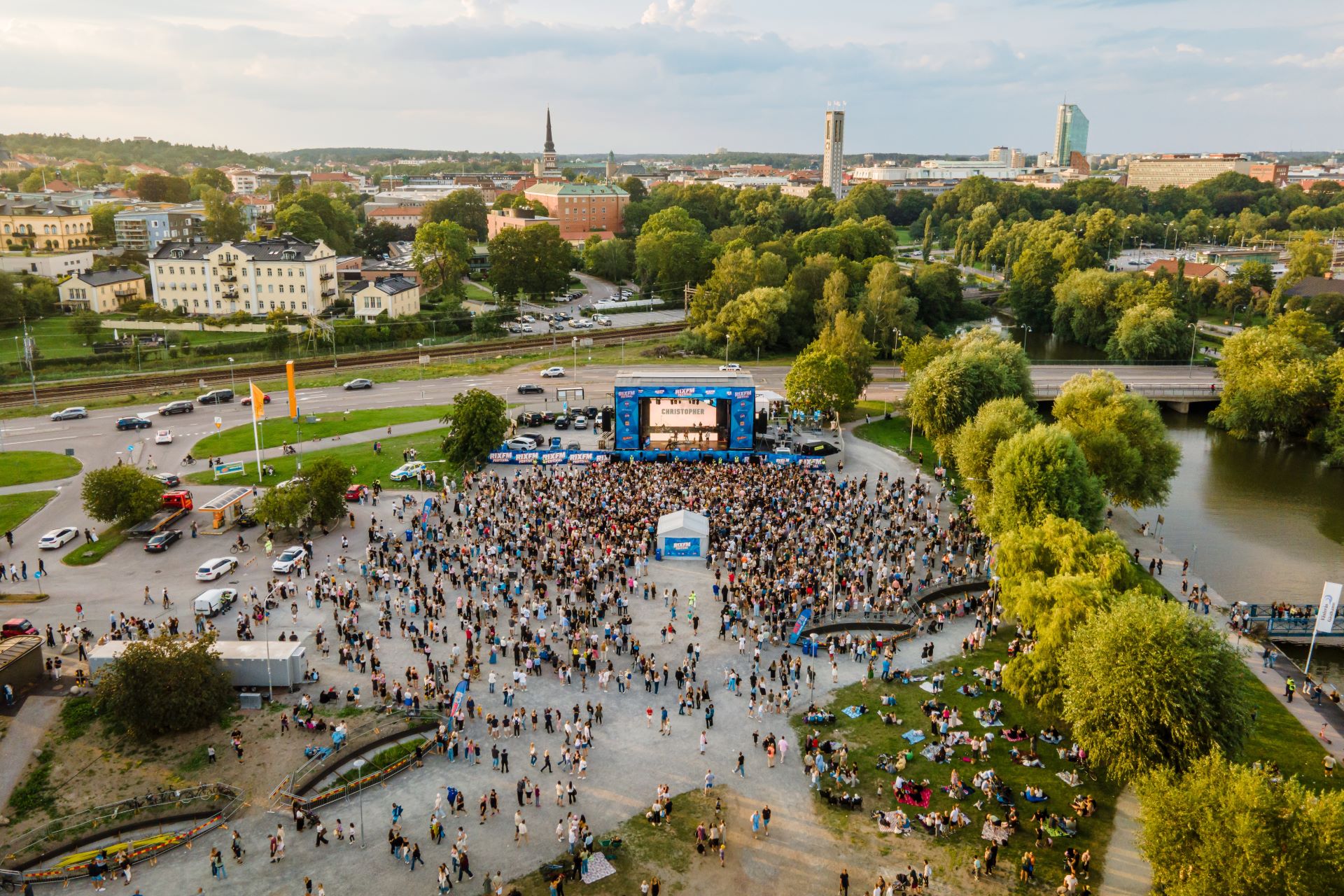 Drönarbild över Lögarängen, Västerås