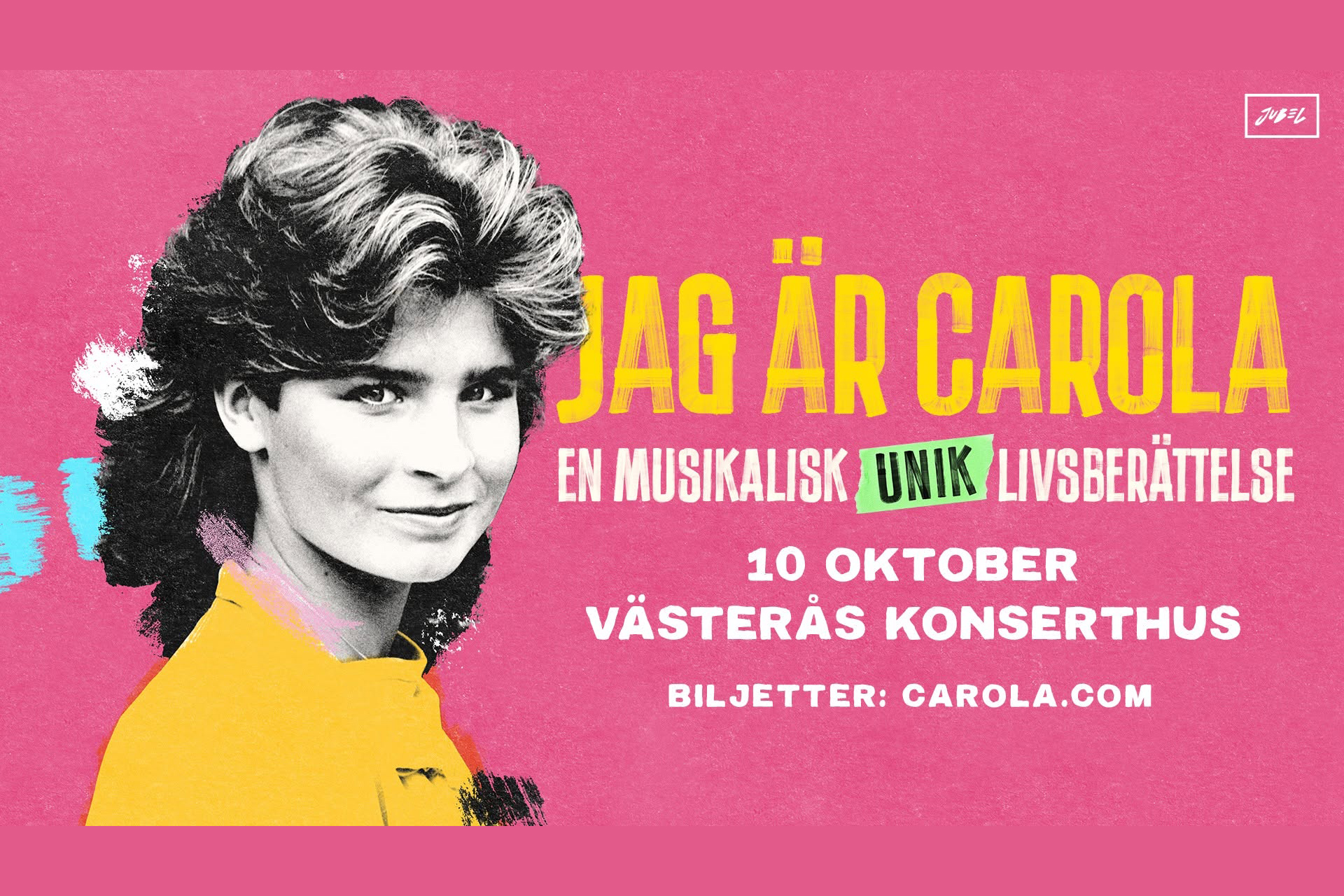 Pressbild för föreställningen Jag är Carola som kommer till Västerås Konserthus 10 oktober.